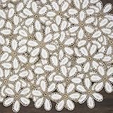 100Pcs Mixed Color Lace Flower Appliques Embroidery Floral Motif Patches Daisy Flower Embellishments for Clothes, Dress, Sewing Craft Project DIY (Gold)