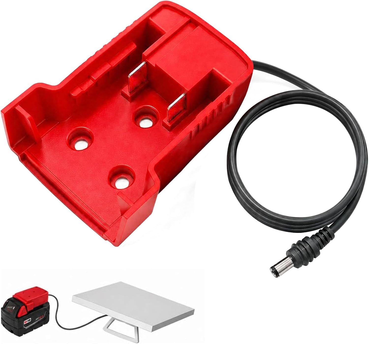 Starlink Mini Battery Adapter Compatible with Milwaukee M18 18V Battery, 3.2FT 18AWG DC Power Cable, Portable Power Cord for Starlink Mini Satellite, Plug & Play for Camping, RV, Jobsite - 1M