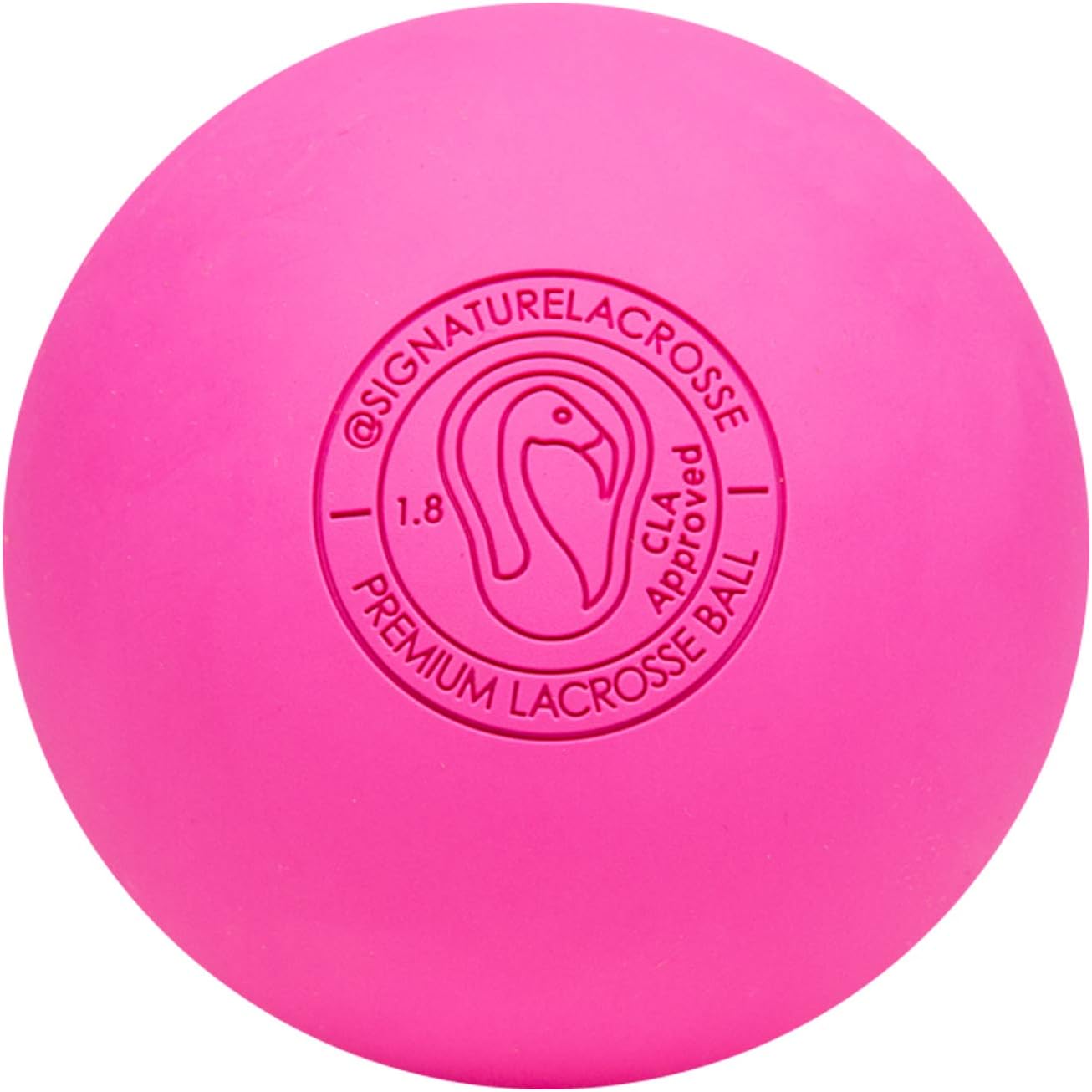 Signature Lacrosse Ball Set - Massage Balls, Myofascial Release Tools, Back Roller, Muscle Knot Remover, Firm Rubber -Scientifically Designed for Durability - 1 Pink Lacrosse Balls