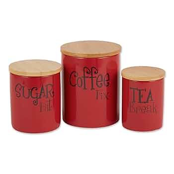 赤と白のキャニスターセット オリジナルキャニスター缶二個セット（RED/赤、WHITE/白
