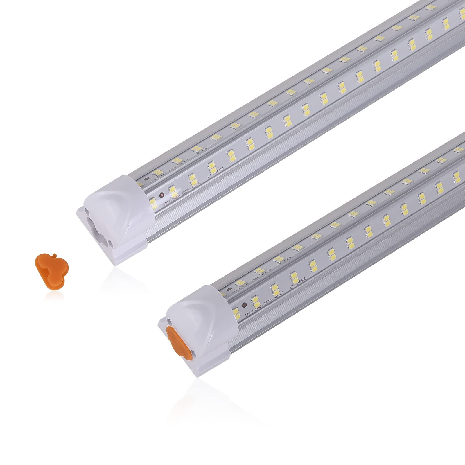 AQIQUUT Led Shop Light, Led Garage Light,2FT 25W 6500K Daylight 3200LM Linkable Clear Cover Integrated V-Shape for Shop Under Cabinet Office General Lighting,Cool White(2-Pack)