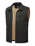Men's Winter Vest Casual Sherpa Fleece lined Full Zip Lightweight Vest Outerwear Warm Cotton Travel Jackets