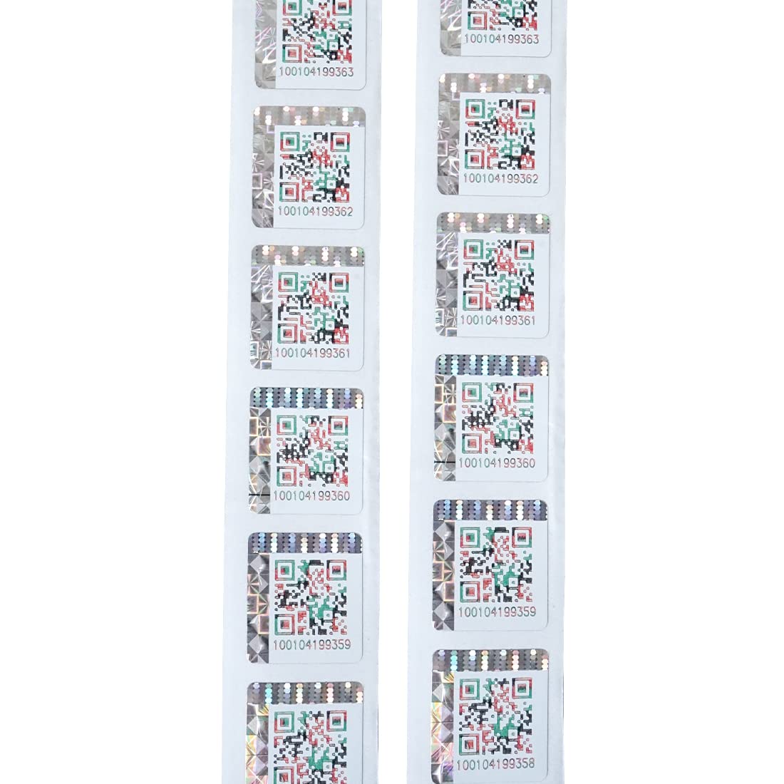 1 rollo/1000 unidades 22 x 22 mm etiqueta anti-falsificación autoadhesiva original autenticidad verificación seguridad código QR 3D holograma etiqueta con número de serie único (plata)