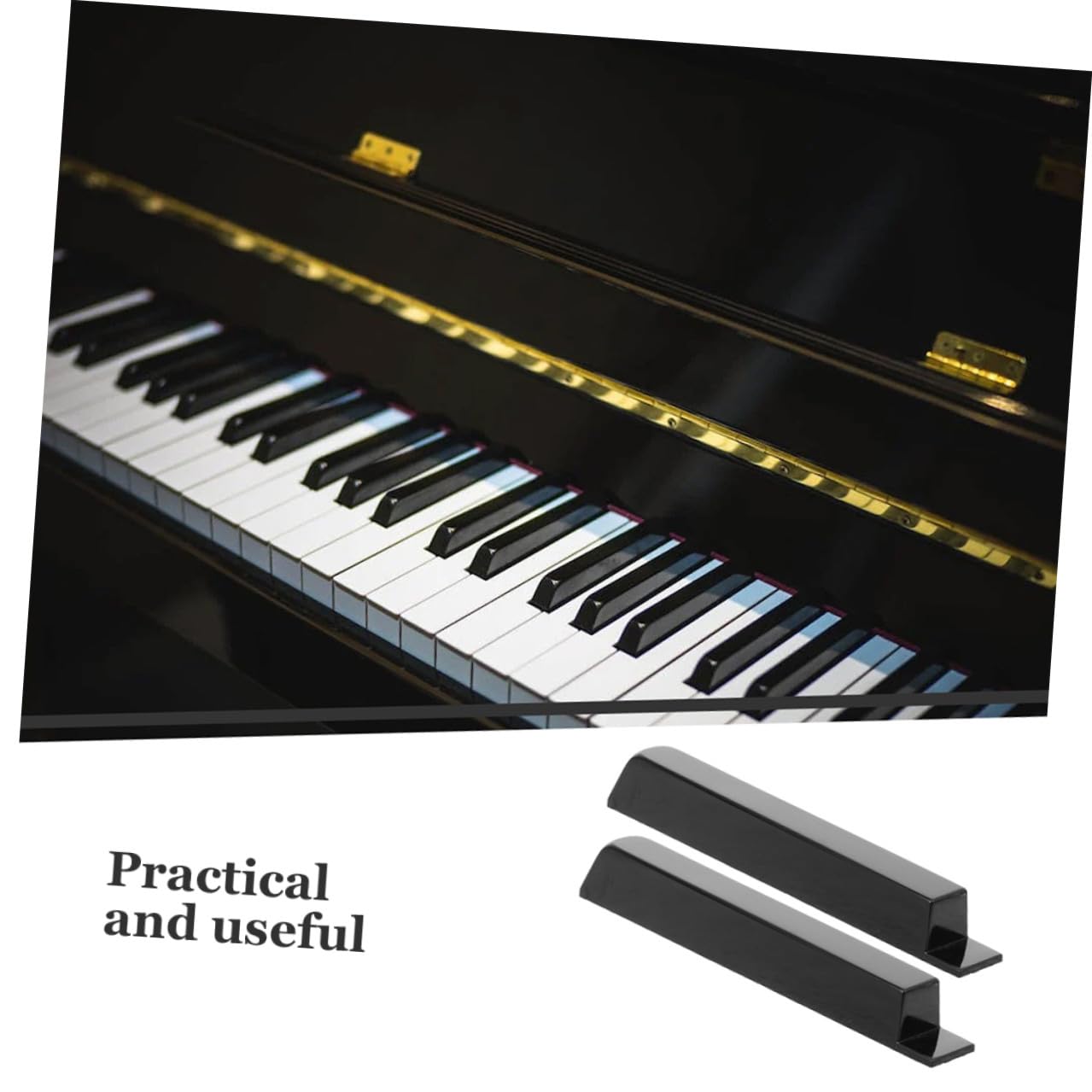 MAGICLULU Tapas de Teclas Negras para Uso Personal y Profesional 4 Piezas de Plástico Estructura Elegante E Iluminada de Piano