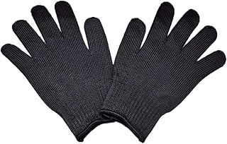 [Amybe] ペットグローブ 猫 犬 噛みつき防止 保護手袋1ペア 犬 猫 鳥 蛇 オウム インコ トカゲ 野生動物用 園芸用 作業用手袋 ブラック