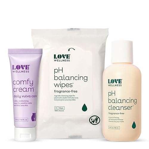 Love Wellness Vulva - Juego de hidratante, toallitas femeninas y lavado  Crema cómoda, limpiador y toallitas para equilibrar el pH  Crema para