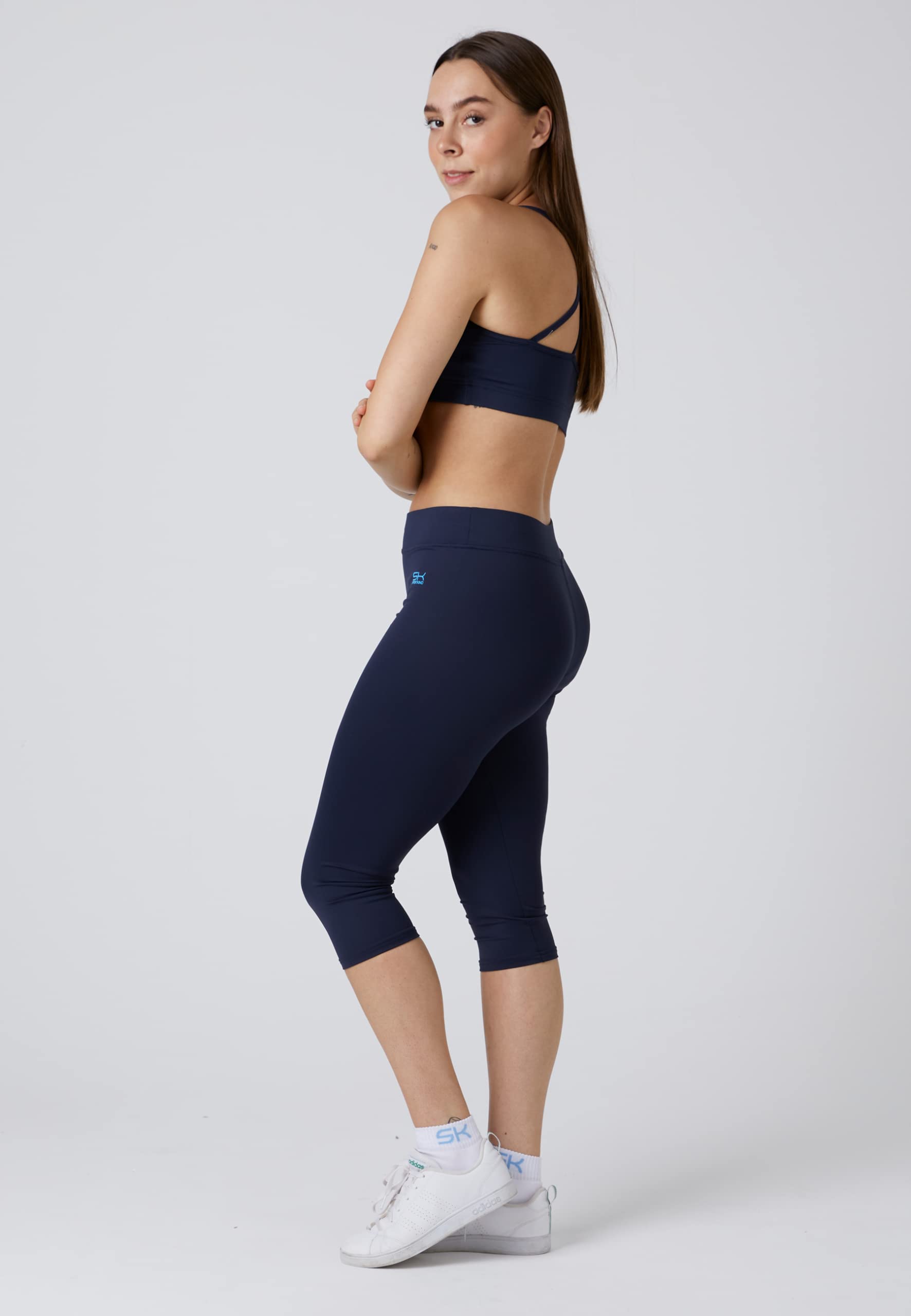 Sportkind Mädchen & Damen Fitness, Yoga, Sport 3/4 Capri Leggings, Mid Waist, Blickdicht, atmungsaktiv