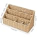 Oranwell Woven Mail Organizer for Desk Countertop, Desktop Mail Holder Sorter Storage Basket with Envelope Letter File Compartments