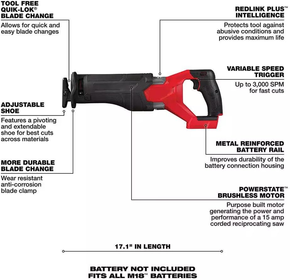 3697-27 Compatible with Milwaukee 18V 7-Tool Combo Kit, Power Tool Combo Kits, Tools Combo Kit - Image 6