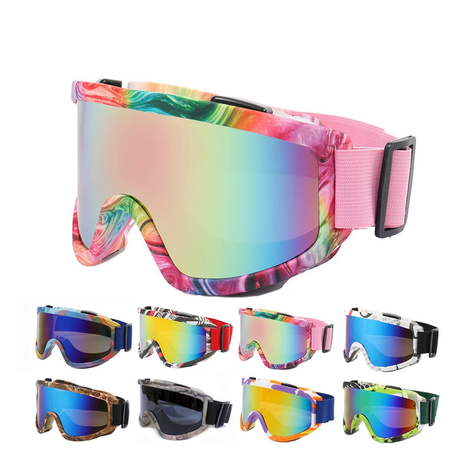 Okulary narciarskie - Gogle przeciwmgielne Gogle motocyklowe Zimowe okulary snowboardowe Okulary narciarskie Outdoor Sport Wiatroszczelna maska narciarska Gogle terenowe Gogle kaskowe Gogle Outd