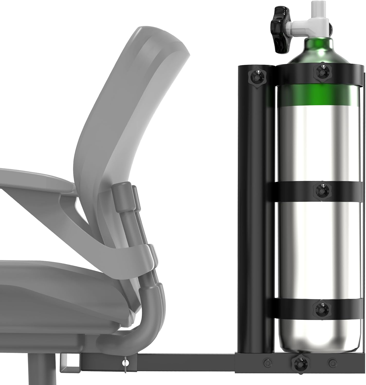GARVIN Oxygen Tank Holder for Mobility Scooter & Power Wheelchair, 2-in-1 Cylinder and Cane Holder, Adjustable Hitch Mount with Anti-Wobble Pads, Fits C & D & E Oxygen Tanks, 1" x 1" Hitch Receiver