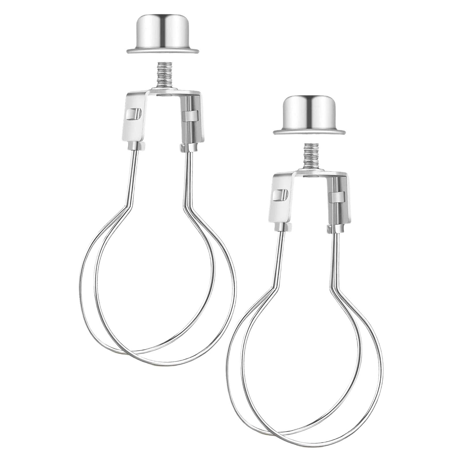 Lamp Shade Lights Bulb Adapter Clip, with Shade Attaching Finial Top Silver-image-45