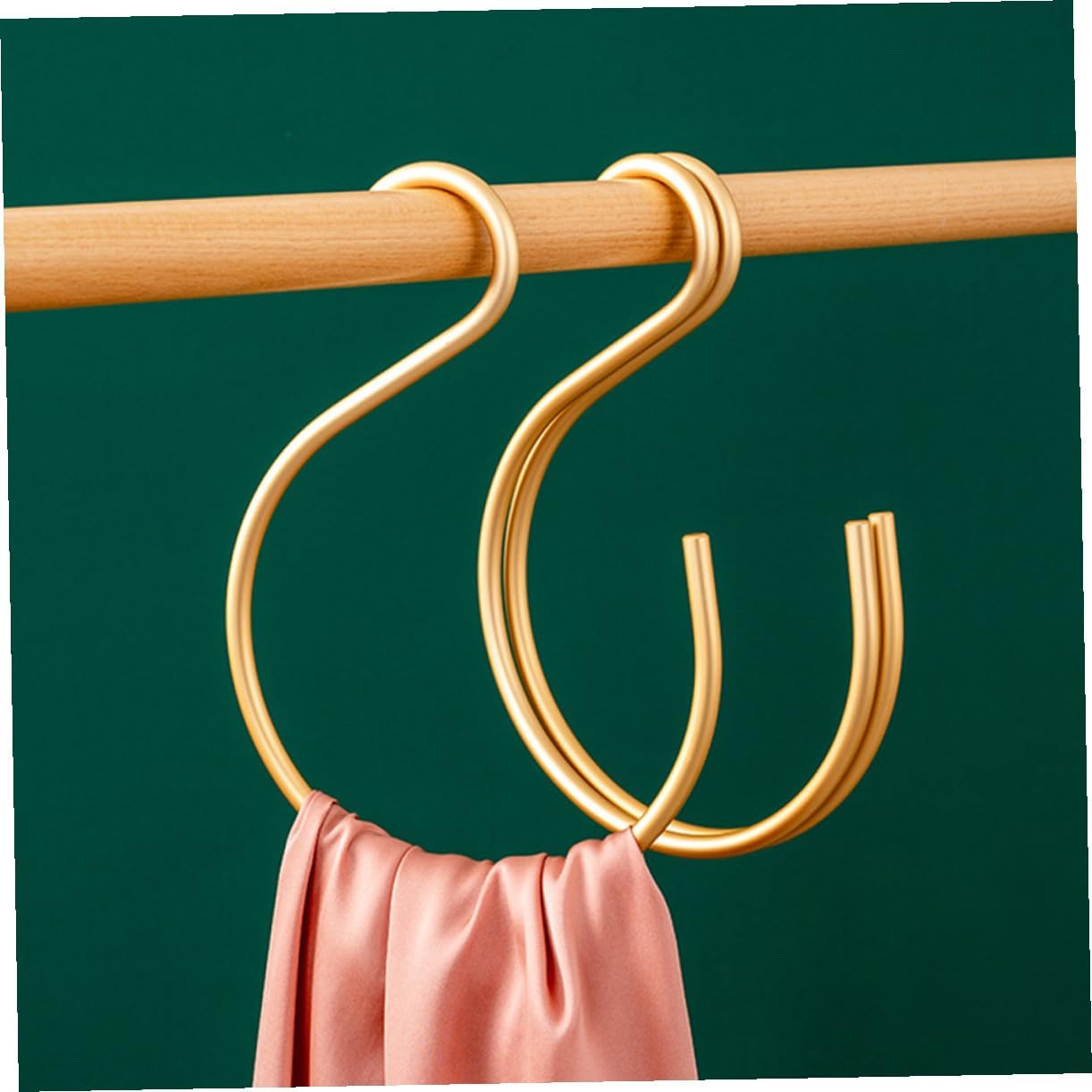 2pcs Xmas Scarf Hanger Wardrobe Belt Organizer Aluminum Alloy Golden