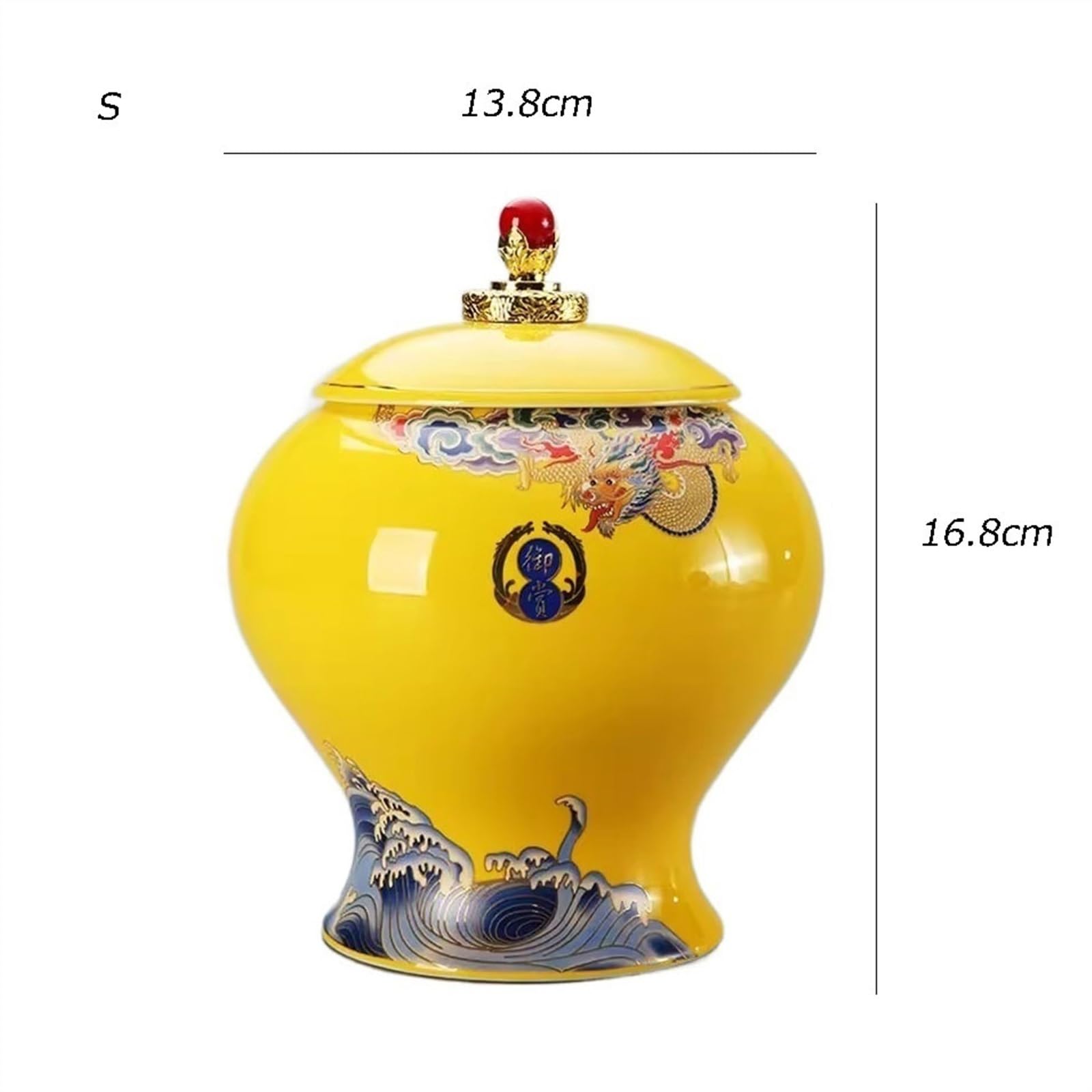 Pojemnik do przechowywania herbaty Luksusowy pojemnik do przechowywania gospodarstwa domowego Czarna herbata Pojemnik na zieloną herbatę Duży słoik Wysokiej jakości ozdoby ceramiczne dla Sugara(Mały)