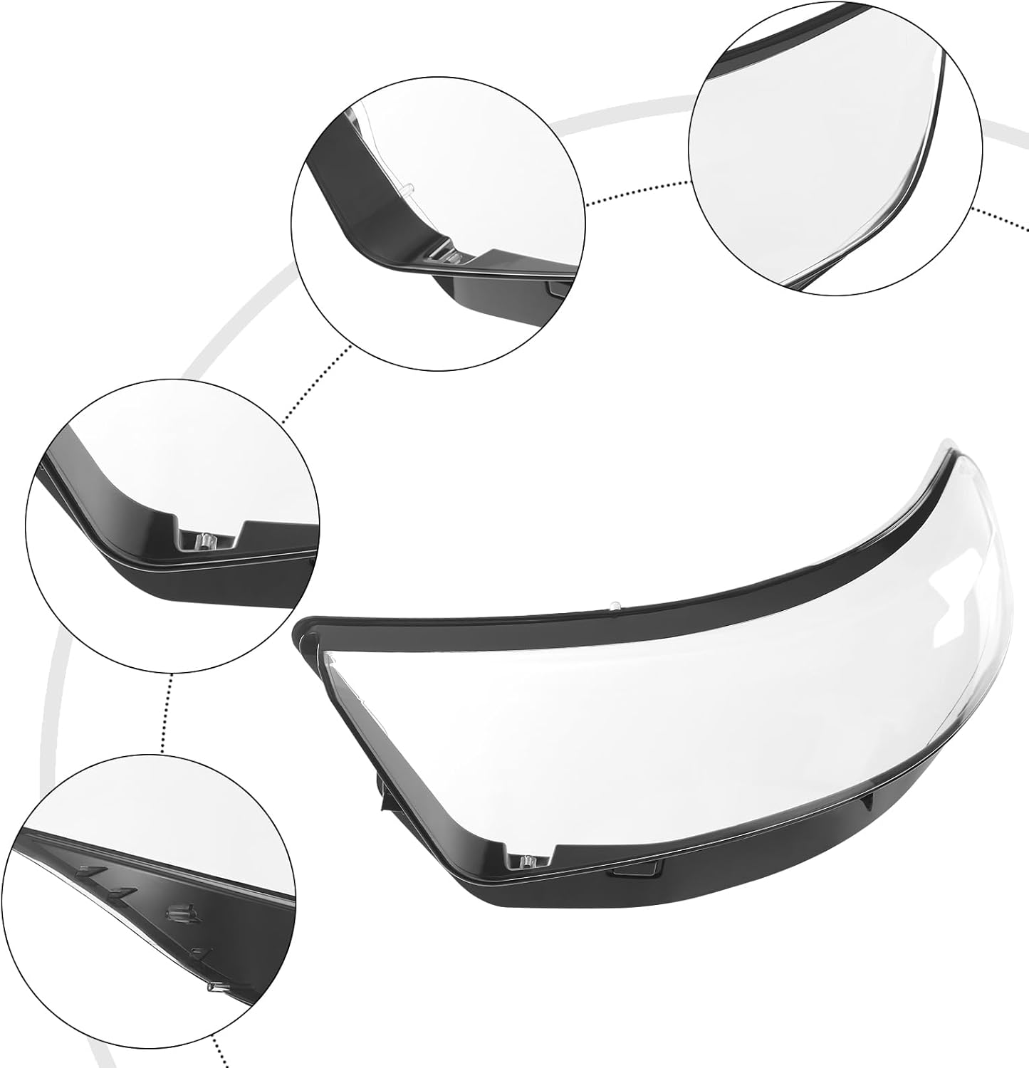Headlight Lens Cover Compatible with 2020 2021 2022 2023 2024 Ford Explorer Front Headlamp Clear Lampshade Driver Side Direct Car Replacement Light Covers (Left/LH)