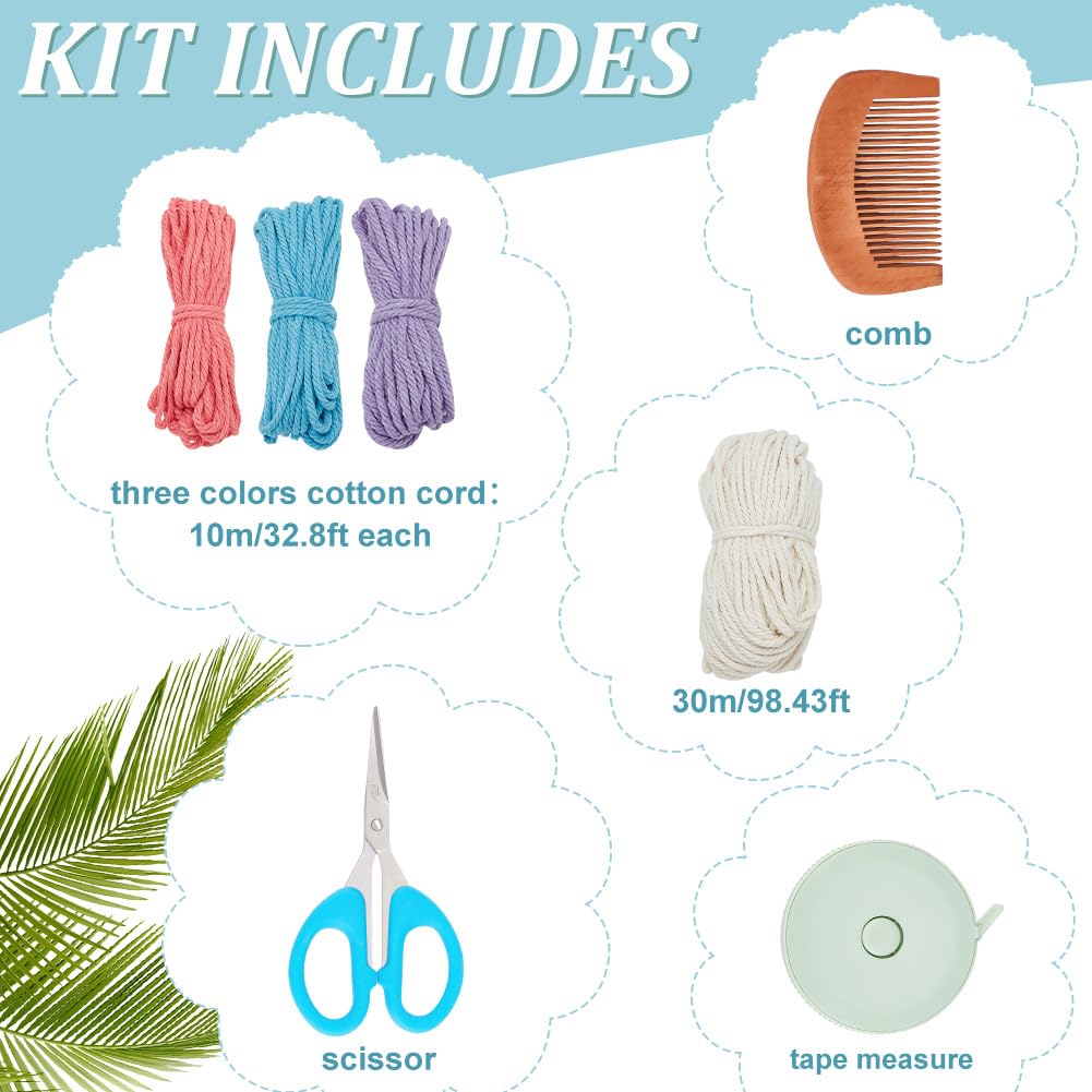 BEUNITONE DIY Two Tone Macrame Coasters Kit 3 Set Macrame Coasters Kit with Instruction Woven Boho Handmade Absorbent Placemats Tassle Boho Coasters for Drinks Absorbent Home Decor Tabletop