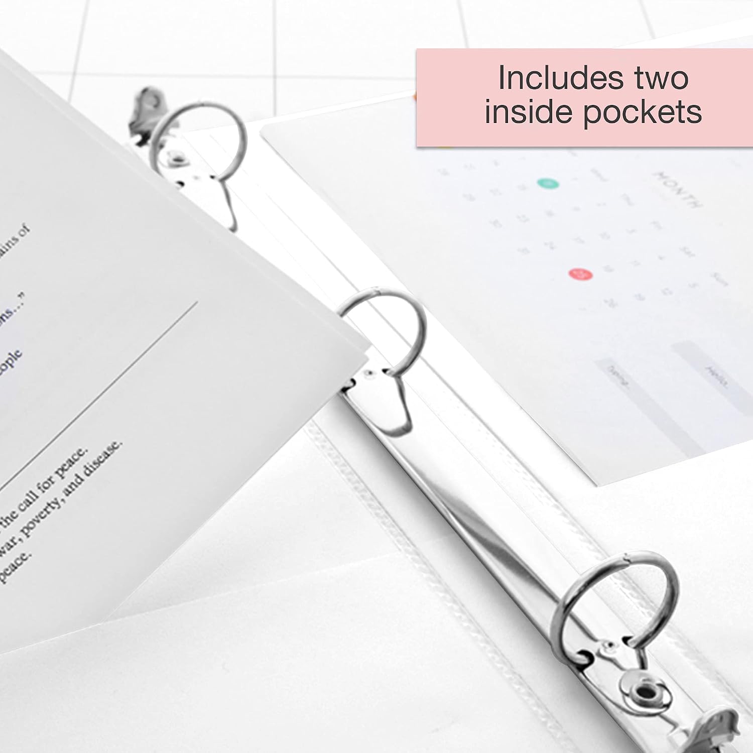 BAZIC 3 Ring Binder 1/2" Economy View Binders Organizer - White, Round Ring, Hold 100 Sheets Paper, for School Office Home, 1-Count