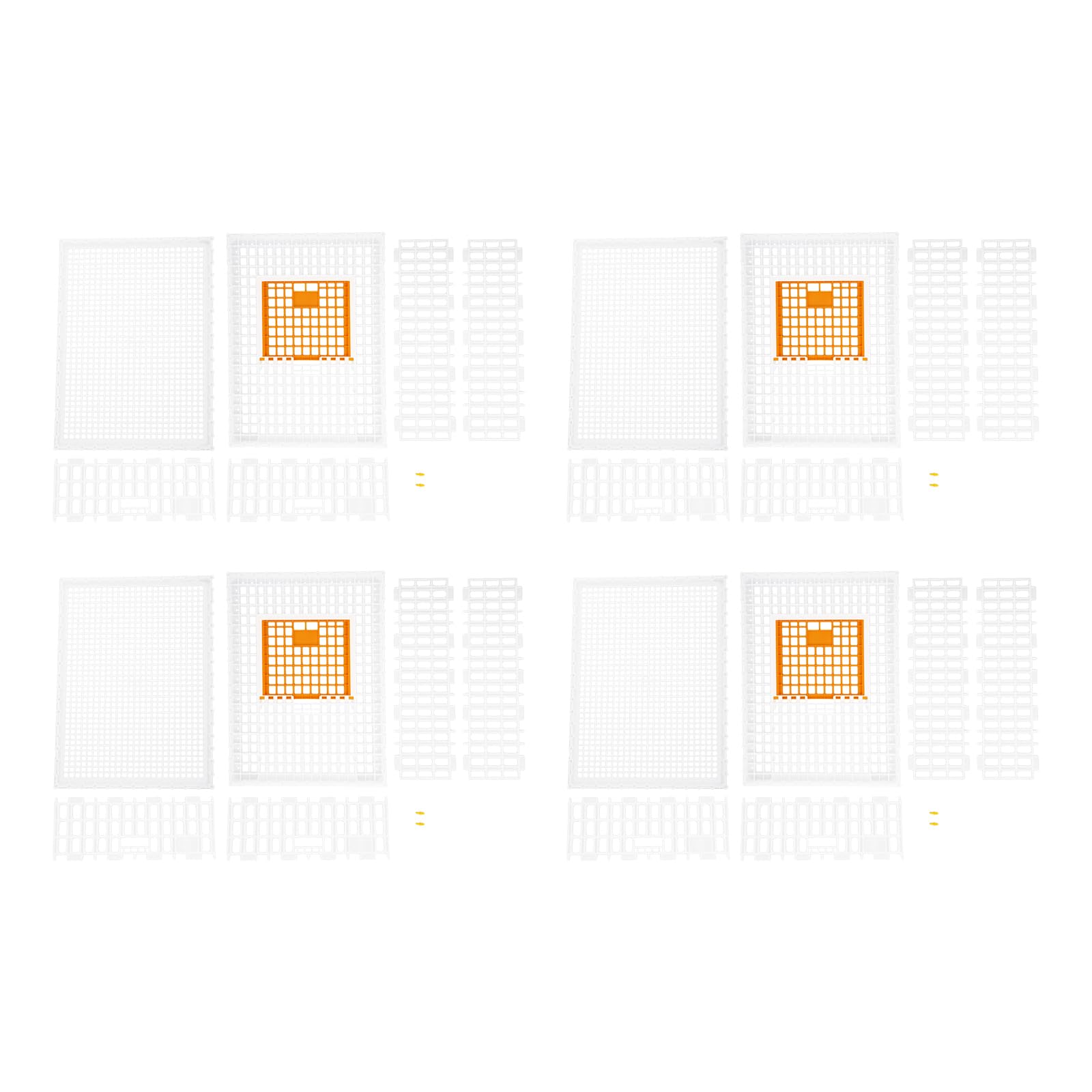 WooDerson Lot de 4 cages de transport en plastique pour poules, oiseaux, canards (blanc)