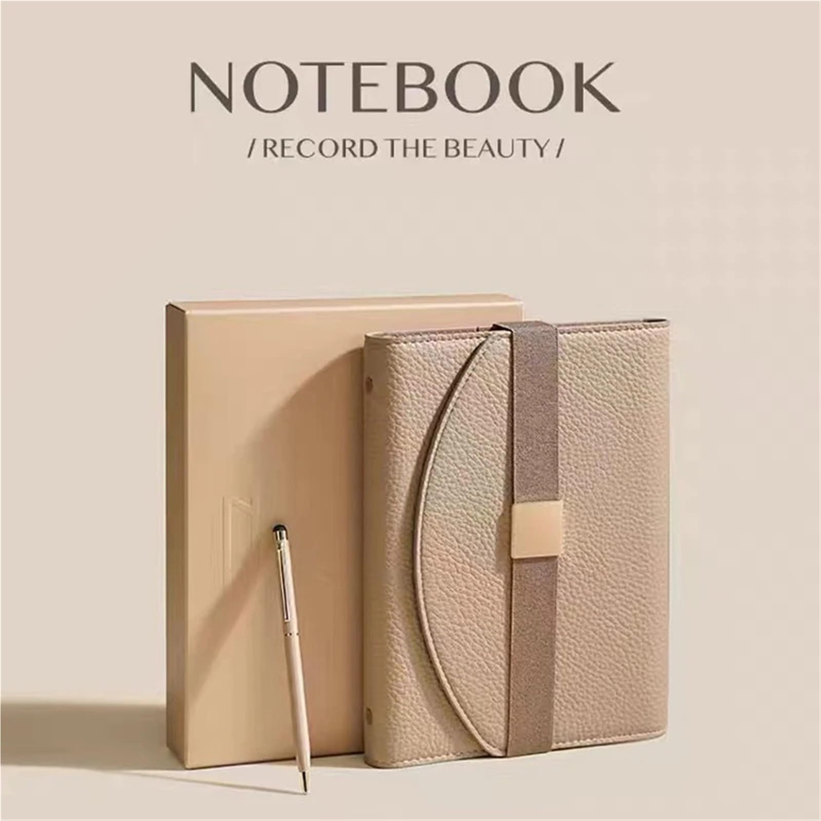 Confezione regalo di diario for notebook con raccoglitore in pelle PU A5 A6 | Diario pianificatore organizzatore riunione record ufficio aziendale blocco note a fogli mobili(Yellow,A6)