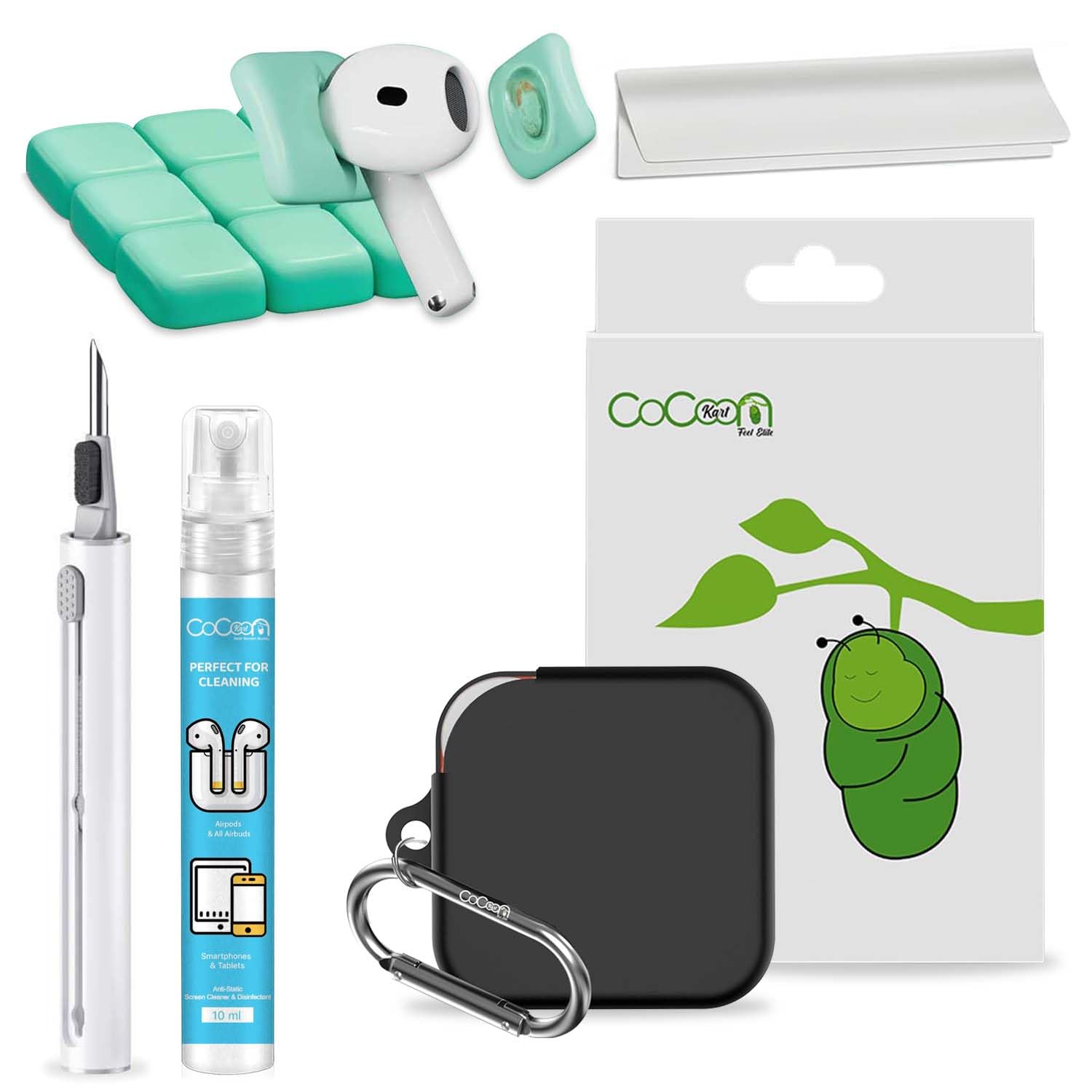 Silicone Case Cover for CMF by Nothing Buds Pro 2 | Buds 2 | Buds 2 Plus with Hygiene Kit (Black)-image-32
