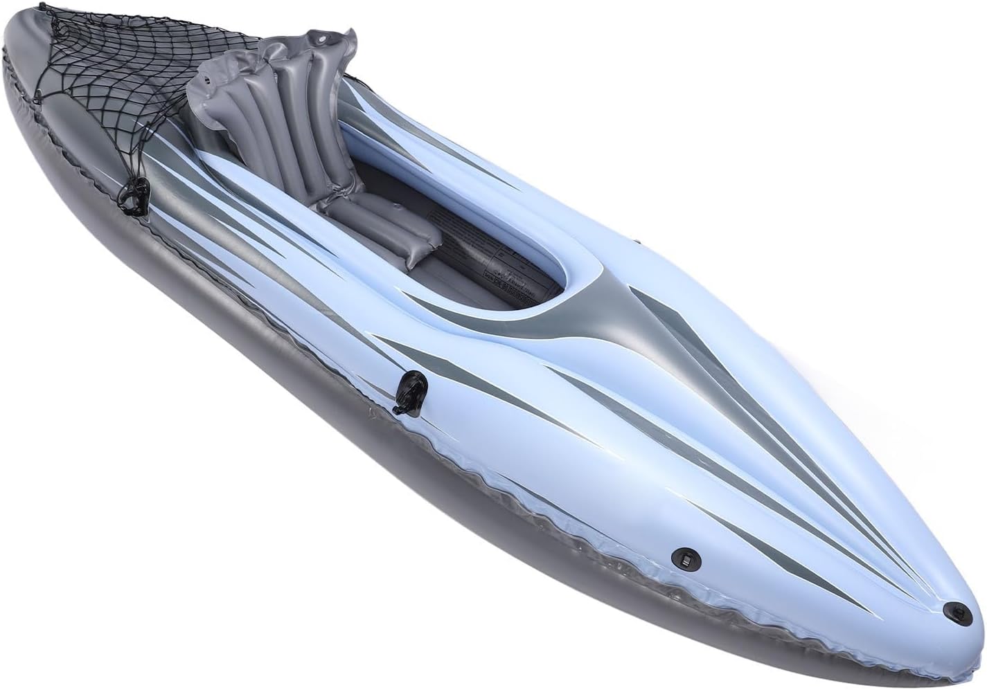 1 Person Inflatable Kayak Set, PVC Proof Portable Blow Up Canoe Boat with Hand Pump Paddle Storage Bag, Thickened Multi Layer Hull for Fishing and Water Adventure