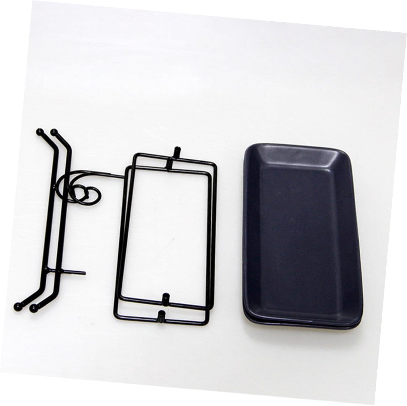 Detachable Cake Tray Set with Ceramic and Iron Blue Tiered Stand