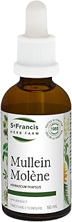 St. Francis Herb Farm Mullein Herbal Tincture | Helps to Relieve Chest Complaints such as Cattarh, Coughs & Bronchitis | Anti-Microbial Aid for Respiratory Infections | Anti-Inflammatory, Lymphatic Cleansing Properties | Gluten-Free | Vegan | Made in Canada | (50ml)