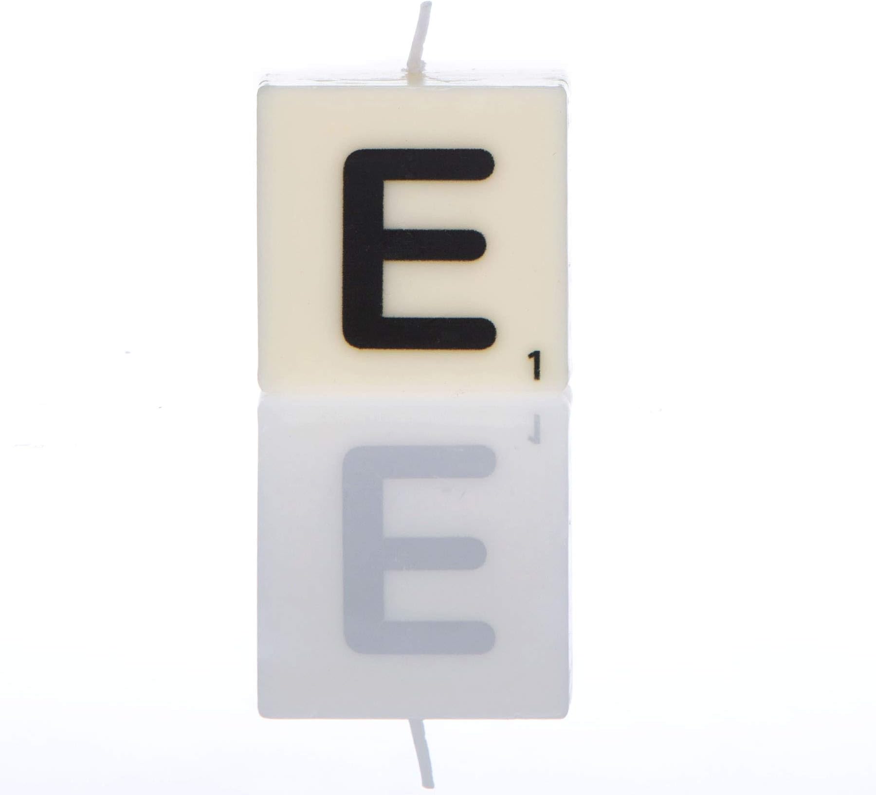 E Letter Candle,White,One Size,SP9115