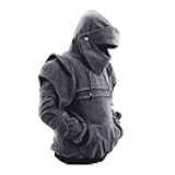 Men's Knight Hoodie Medieval Armor Sweatshirt Retro Mask Elbow Protection Drawstring Hood Pullover Coat with Pocket