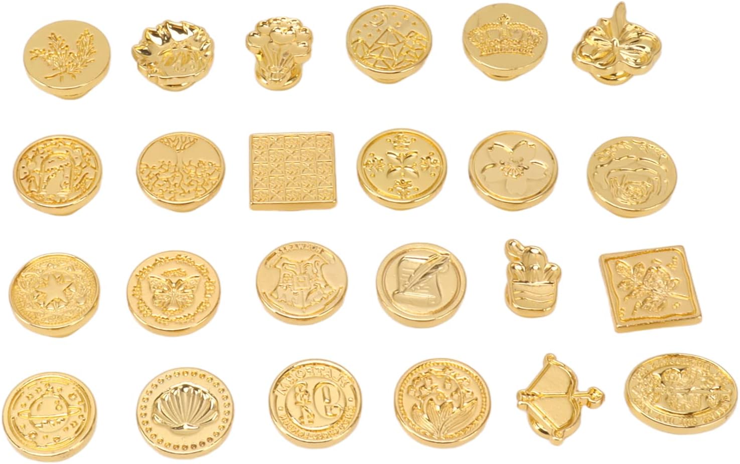 TITA-DONG 24pcs Wax Sealing Stamp Set, Creative Special Shaped Sealing Wax Stamp Heads, Retro Vintage Wax Seal Stamp for Wedding Invitations, Cards Envelopes, Snail Mails, Wine Packages, Wrapping