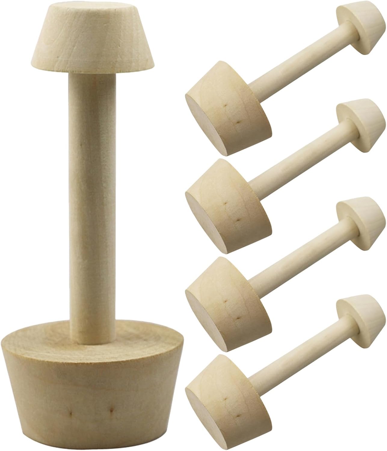 Operitacx 5pcs Wooden Egg Tart Tamper - Double Side Wood Pastry Dough Tamper - Baking Tools for Homemade Cookies Pie Pastries Small Cake Gathering Desserts