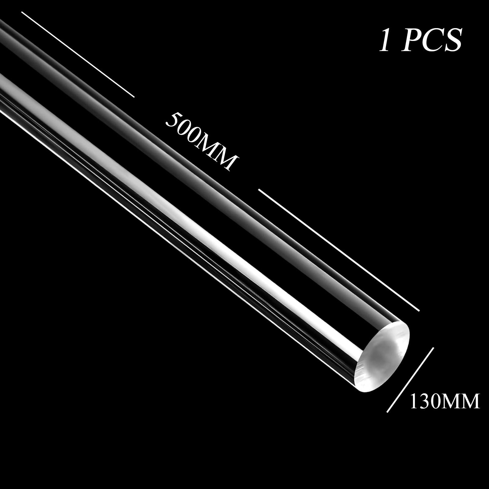 Okrągły pręt akrylowy, Okrągłe, przezroczyste, akrylowe pręty o średnicy 110-130 mm i długości 500(130mm)