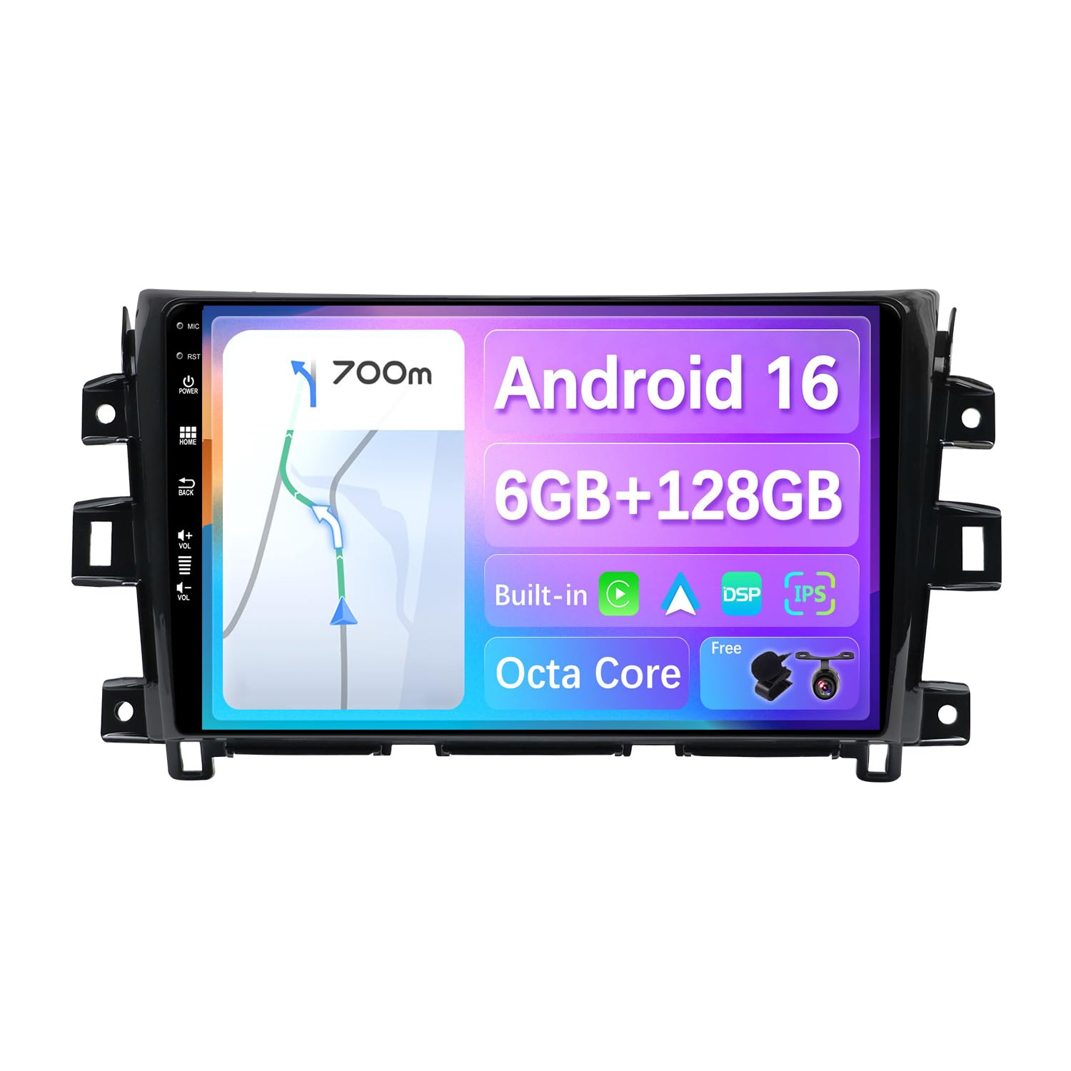 Android 16 | 6G+128G 8-Core | IPS Autoradio Per Nissan NAVARA NP300 (2016-2018) - Senza fili Carplay + Android Auto - Camera & MIC - DSP DAB Volante WiFi 360-CAM Fast-Boot - 10.1 Pollice 2 Din