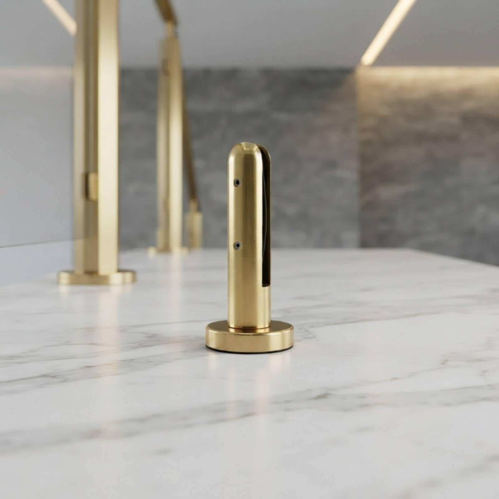 Herraje para Piscina Soporte Abrazadera Montura Sostén Acero Inoxidable 304 de Larga Vida con Inserto Acolchado Diseño Cilíndrico Pulido Dorado