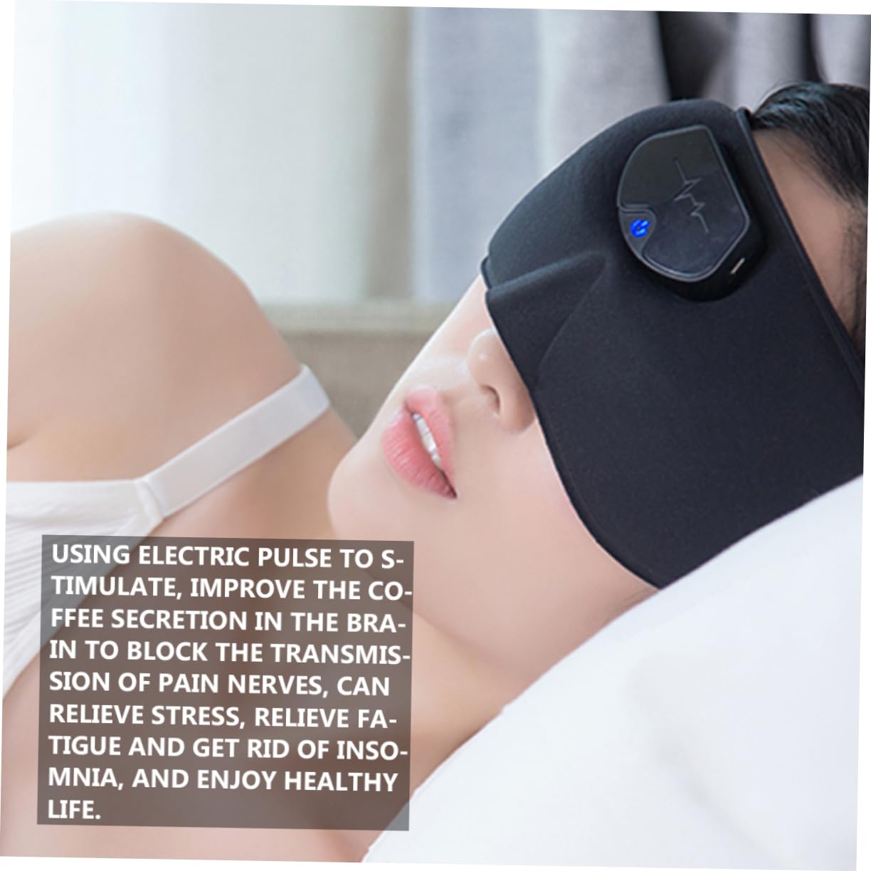 Outil de Sommeil Électrique Noir en Abs Stimulation par Impulsions