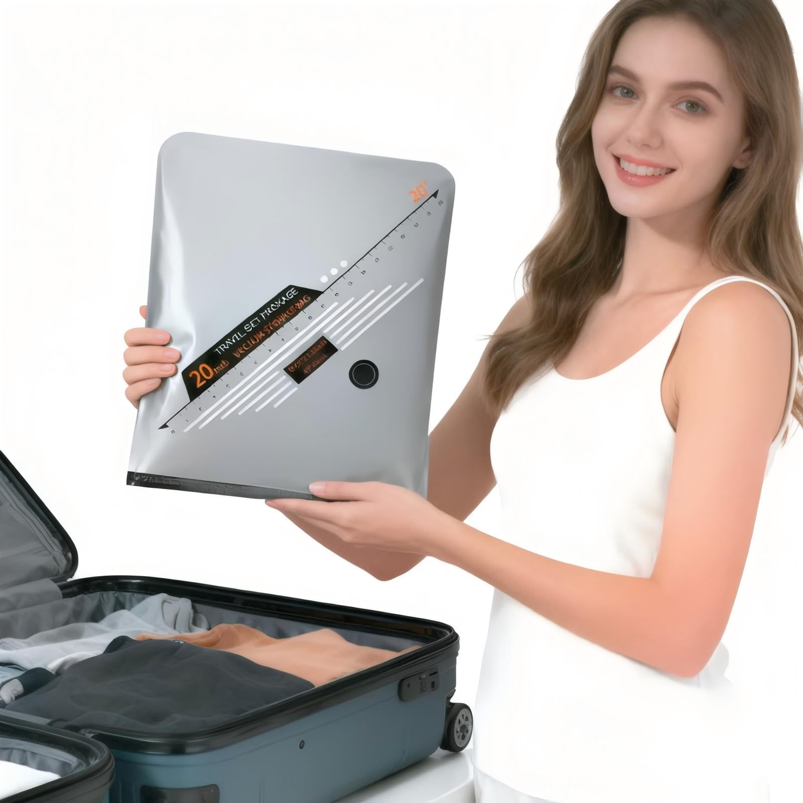 Conjunto de bolsas almacenamiento al vacío con bomba eléctrica hermético ahorro espacio para doméstico y equipaje viaje ideal la organización ropa cama