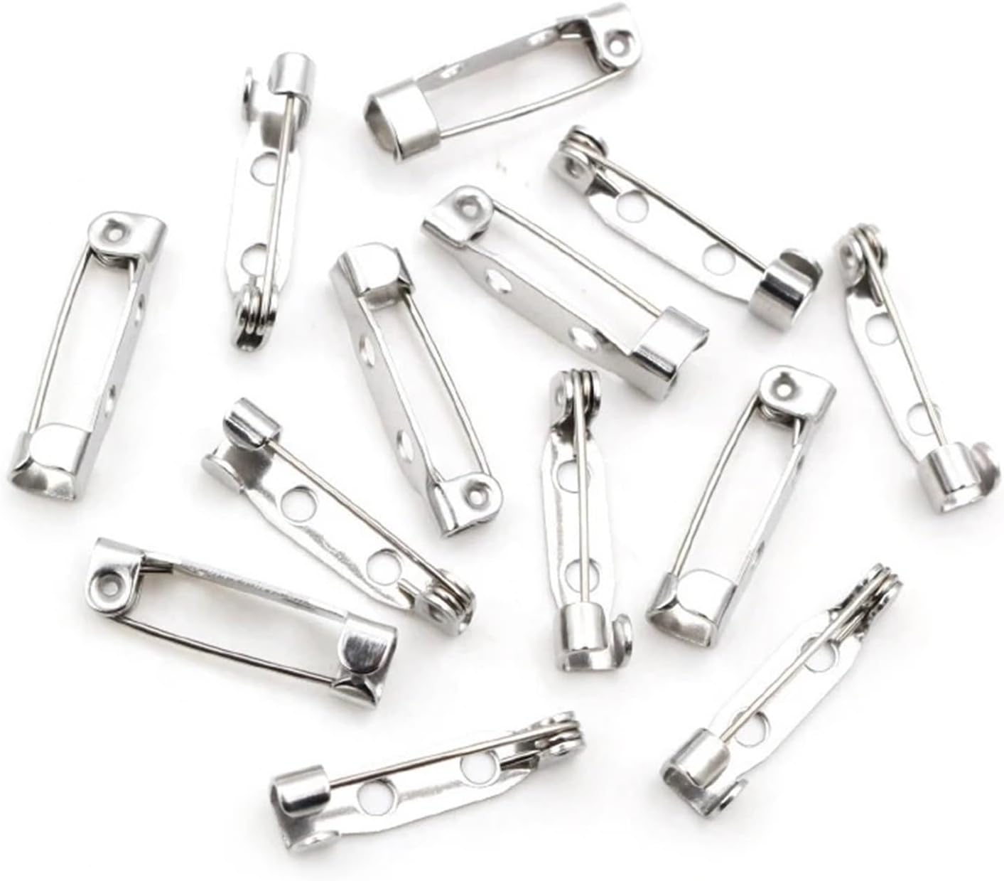 Pin Backs for Crafts 500 Pcs 30/40mm Blank Brooch Bases for Clip Pins Safety Pin Setting DIY Jewelry Making for Securing All Standard Enamel/Metal Craft Pins(40mm)