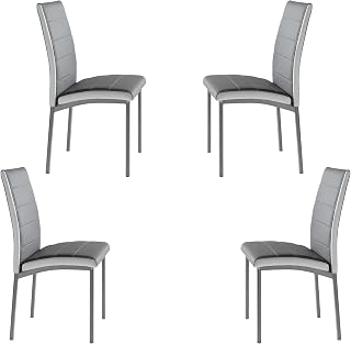 Miroytengo Pack 4 Sillas Meli de Comedor Salón Cocina Polipiel Modernas 92x54x45 cm