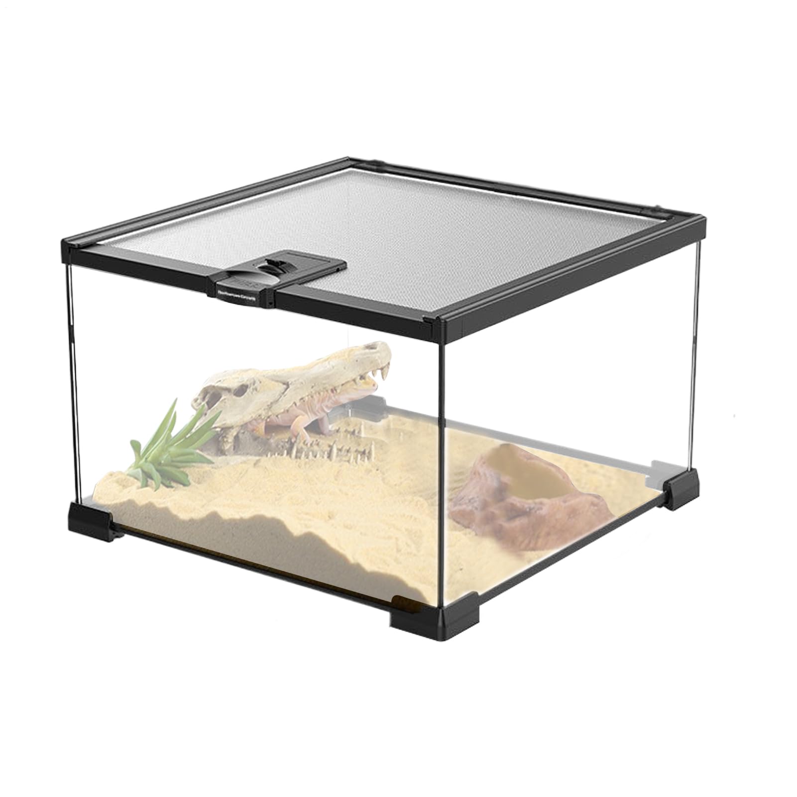 Reptilien- und Amphibien-Tank, Lebensraumgehege – Sicherheitsbehälter für Schildkröten, Vogelspinnen, Chamäleons, kleine Haustiere, Innen- und Außenbereich, Terrarium