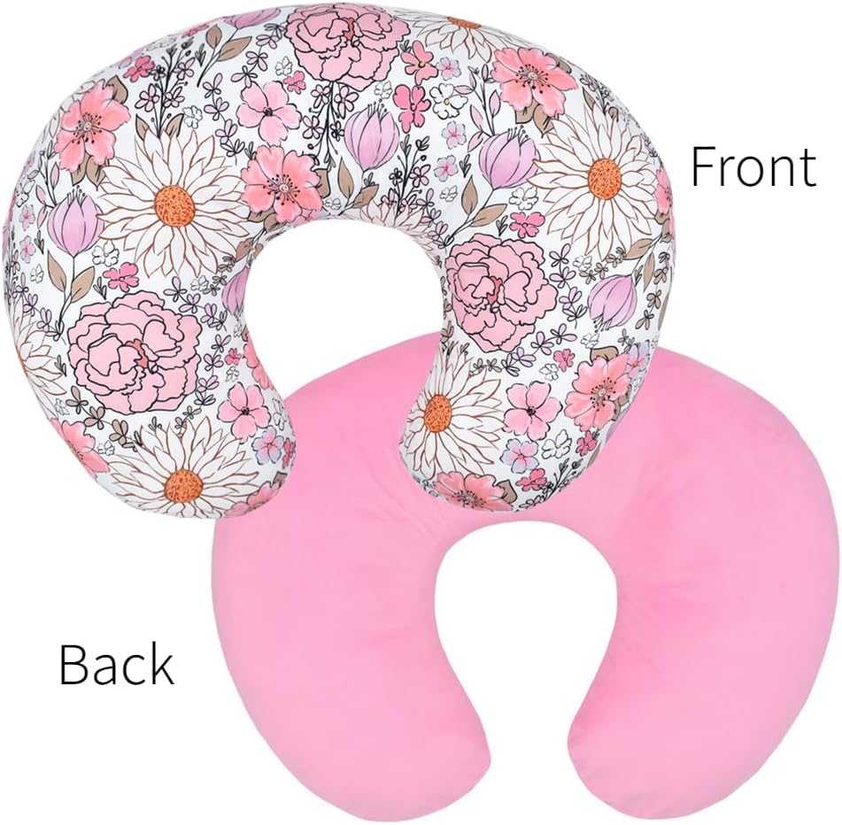 Nursing Pillow for Breast Feedingand Bottle Feeding, Breastfeeding Pillows for Mom with Removable Cover and Breathable Filling, Feeding Pillow for 0-16 Months