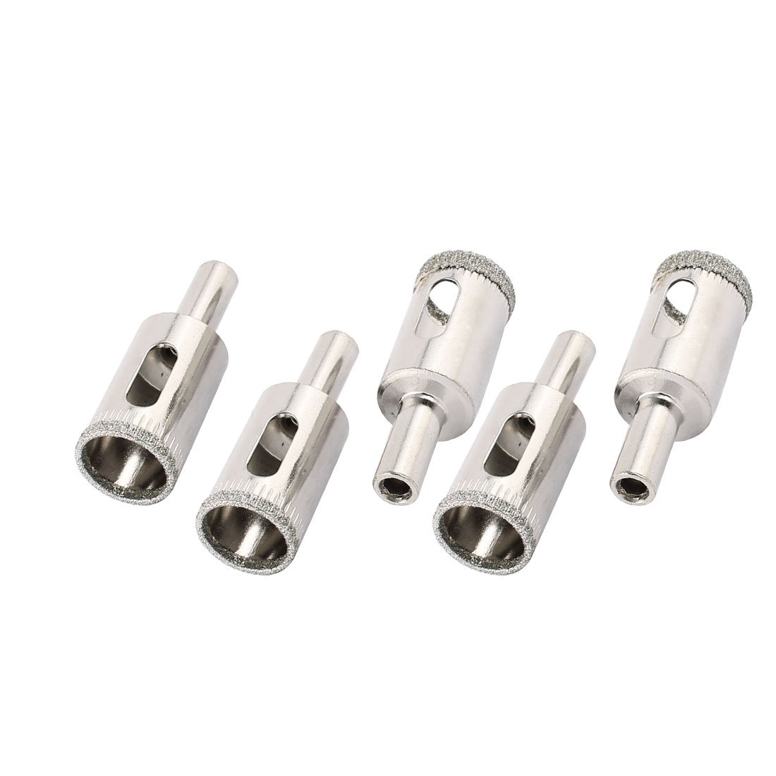 Aexit 18mm Cutting Hole Saws & Accessories Diameter Round Shank Hole Saw Drill Bit Silver Tone 5pcs Hole Saw Sets for Glass