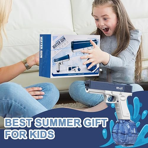 Miniatura 8 de OSDUE Pistola de agua eléctrica de juguete  Pistola de agua de alta capacidad de 465 cc + 60 cc para adultos y niños, pistolas de chorro de agua de