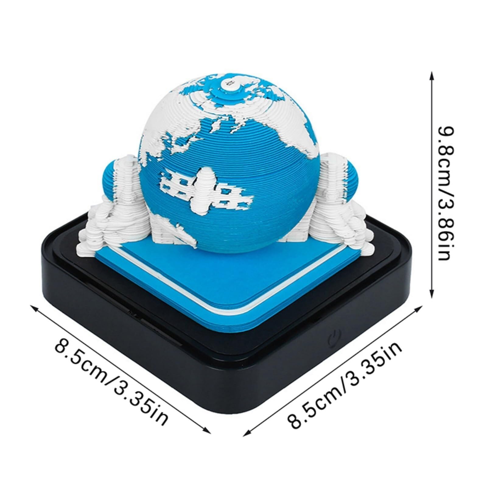 Motivationskalender Kalender 2026, Schreibtisch-Notizblock mit 3D-Katzenmotiv aus Papier, Geschenkidee Coole Geschenke für Kollegen(Earth-d,With Light)