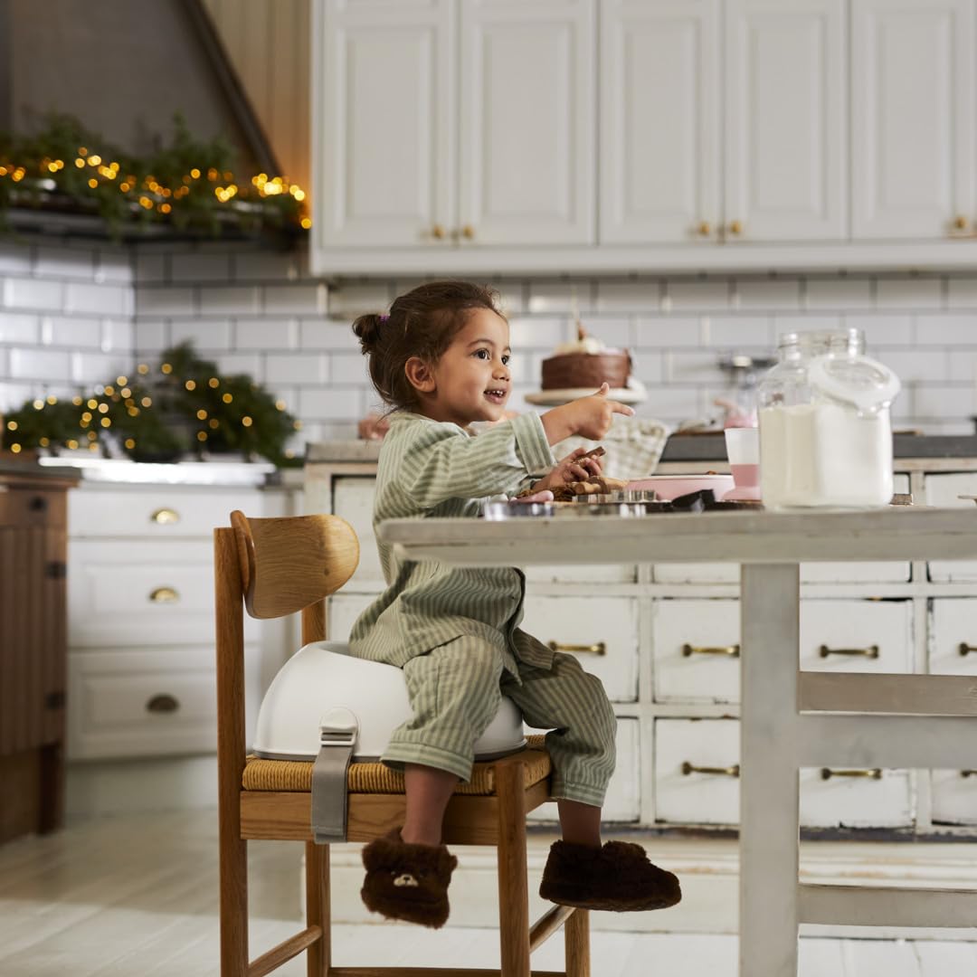 Bundle of BabyBjörn Coffret Repas Bébé lot de 5, Rose pastel + Rehausseur de Chaise, Blanc