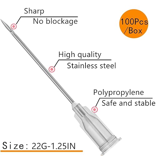 Miniatura 4 de Paquete de 100 jeringas de plástico Luer Lock de 0.2 fl ozcc con aguja de 22 Ga, herramientas de medición de laboratorio para dispensación