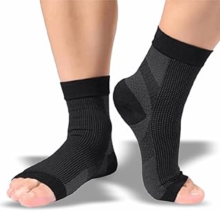Meia Ortopédica de Compressão Sem Ponteira - Estabilizadora do Tornozelo - Tratamento para Torção, Dor no Pé e Pernas -Ideal para Varizes, Fadiga e Má Circulação (35-40)