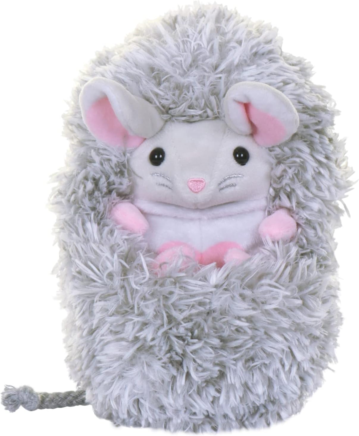 Curlimals Popsy Mouse, Cute Interactive Soft Toy, Responds To Touch: Talks, Makes Noises, Curls Into A Ball!, Grey