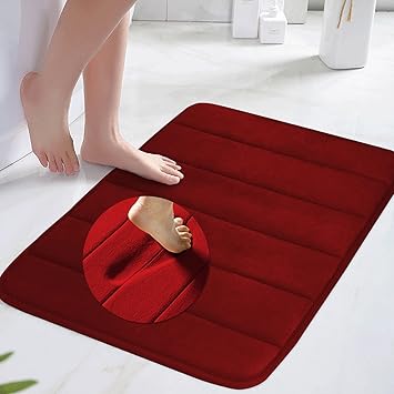 HomeCloud Memory mat | Bath Mat |for Bathroom, Door,Kitchen. (40x60cm, Maroon)