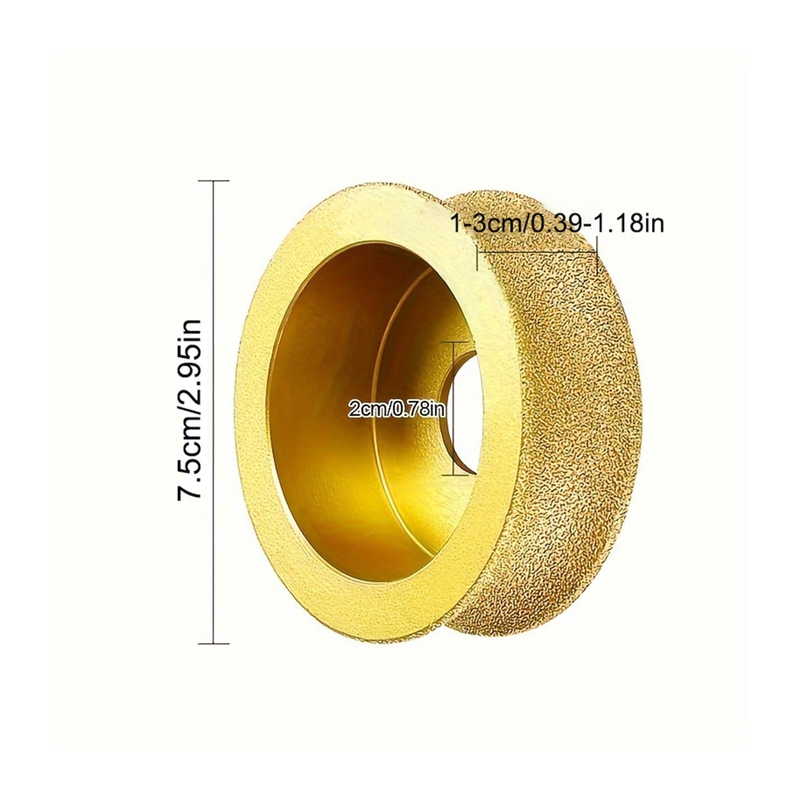 Schleifscheibe für Kantenprofile 1 Stück gelötete Diamant-Rundpolierscheibe, 20 mm Bohrungsdurchmesser, Keramikkantenscheibe(15mm)