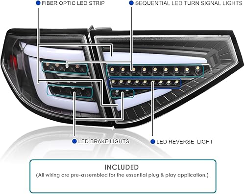 Miniatura 3 de Spec-D Tuning Luces traseras secuenciales LED de carcasa transparente de carcasa negra, compatibles con Subaru Impreza 2008-2011, conjunto de par